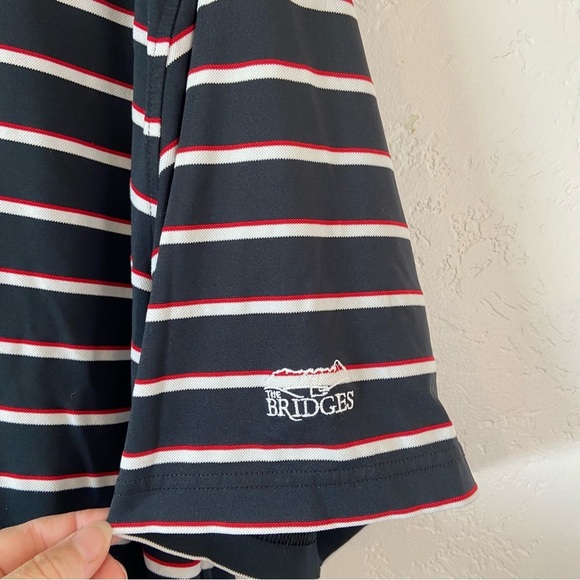 FootJoy Men's Performance Golf Polo Black White Red Stripe Size XXL - Picture 5 of 9